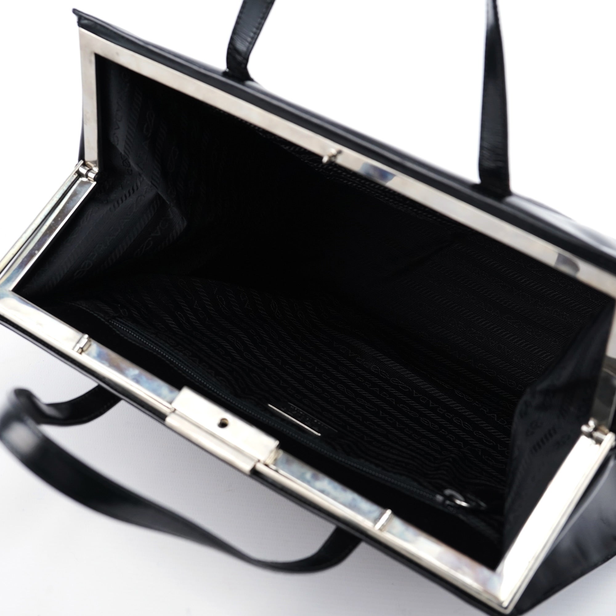 1995 Black Spazzolato Clutch Tote Bag
