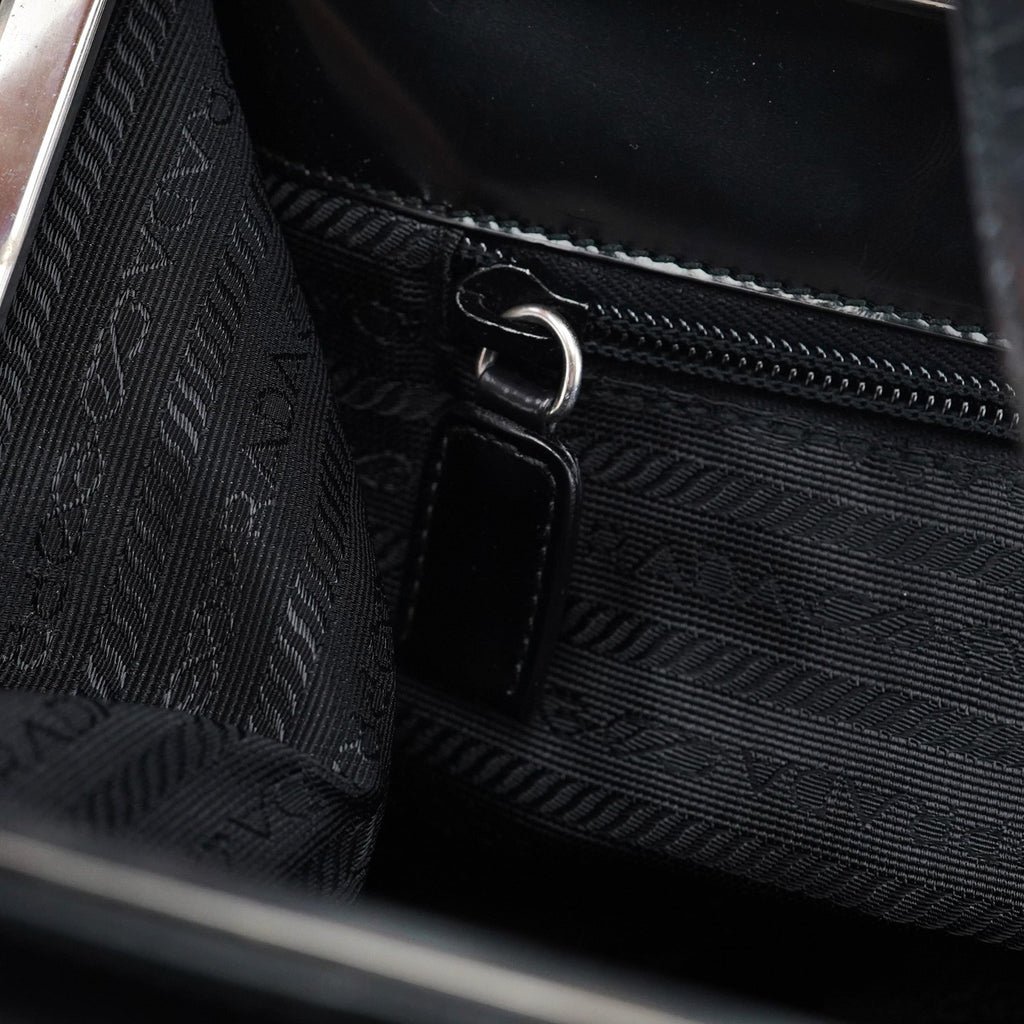 1995 Black Spazzolato Clutch Tote Bag