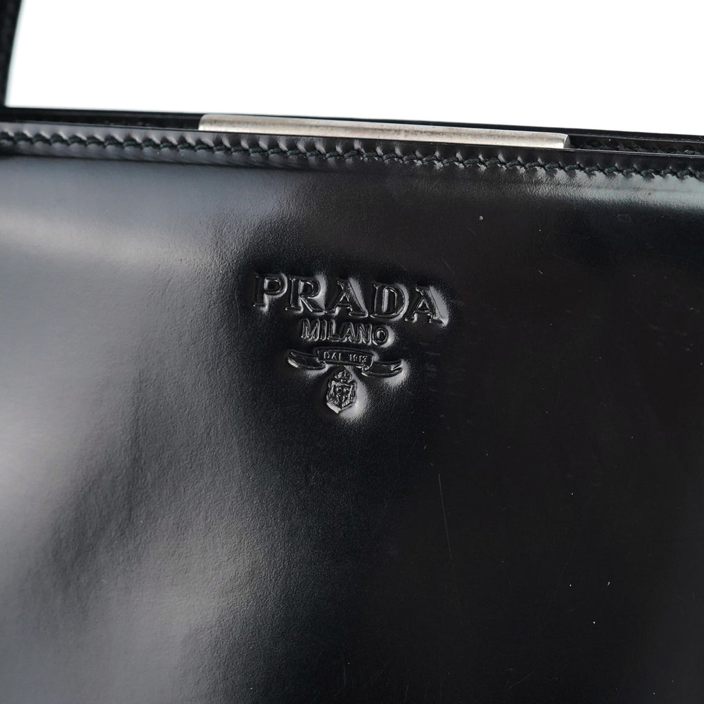 1995 Black Spazzolato Clutch Tote Bag