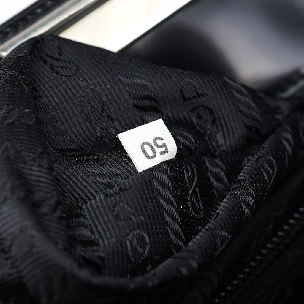 1995 Black Spazzolato Clutch Tote Bag