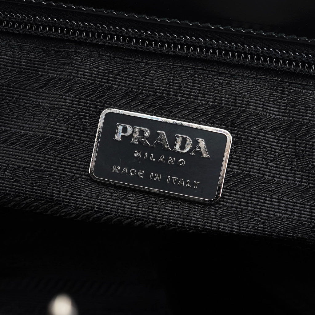 1995 Black Spazzolato Clutch Tote Bag
