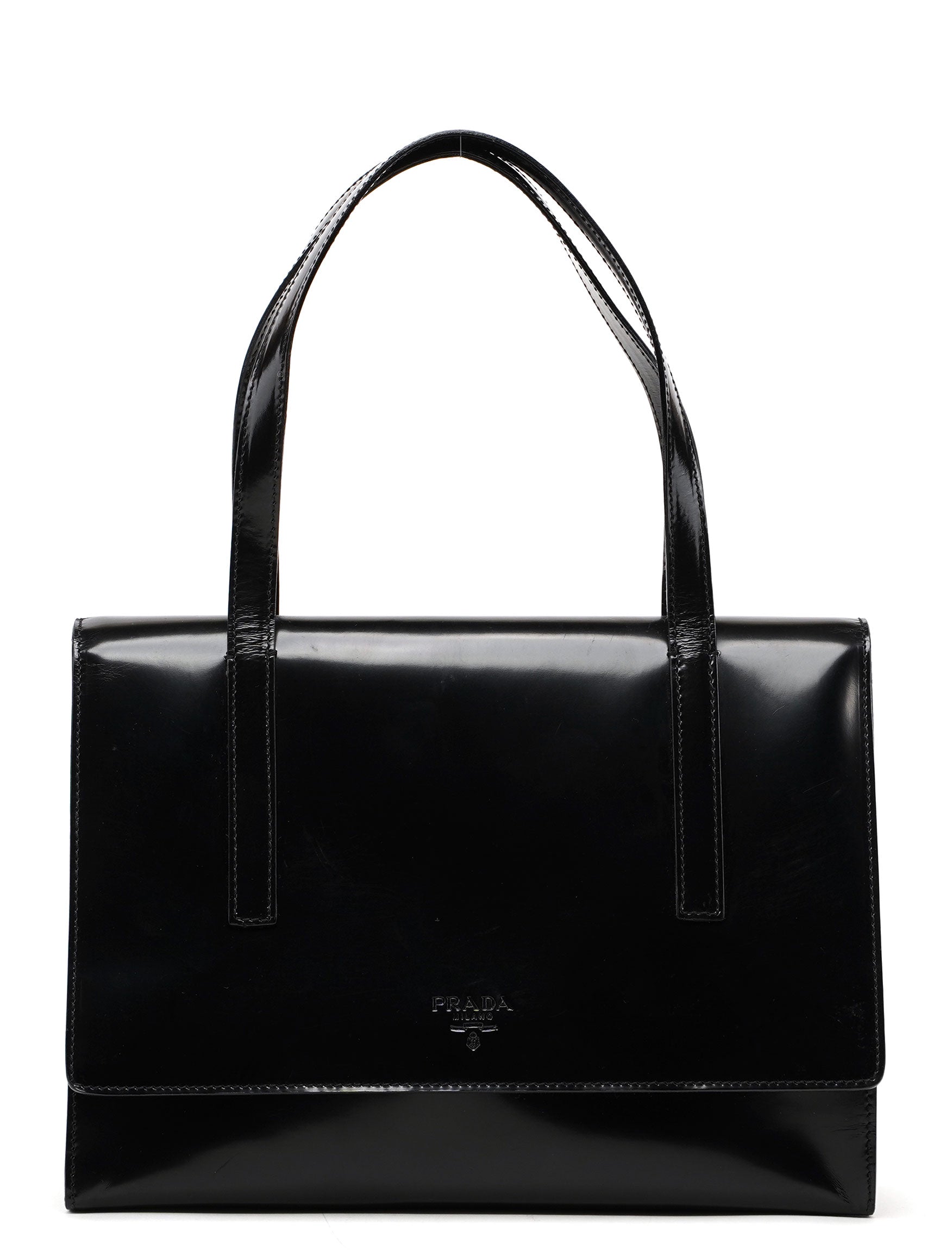 1995 Black Spazzolato Flap Bag