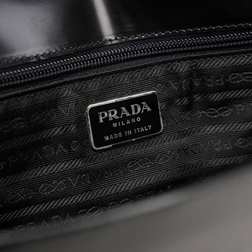 1995 Black Spazzolato Flap Bag