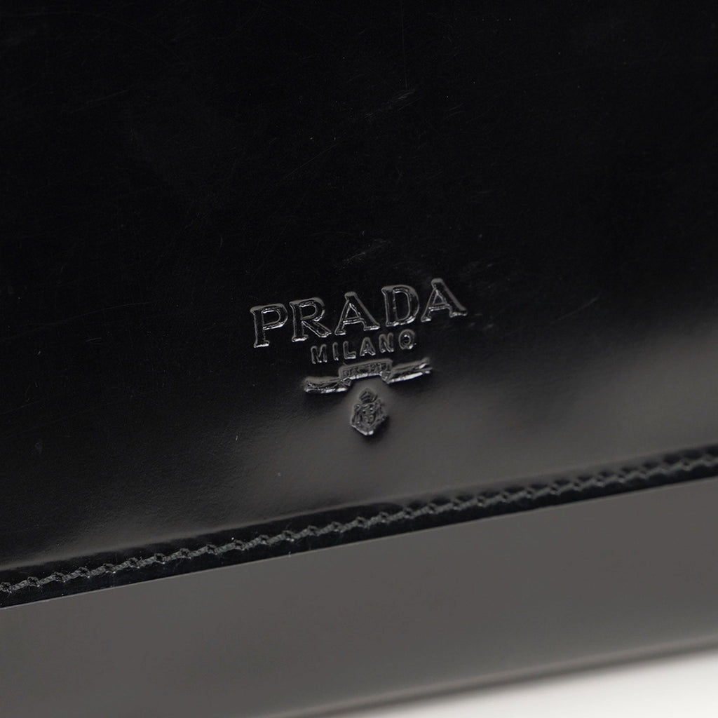 1995 Black Spazzolato Flap Bag