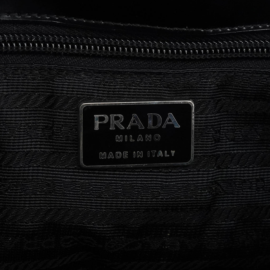 1995 Black Spazzolato Flap Tote Bag