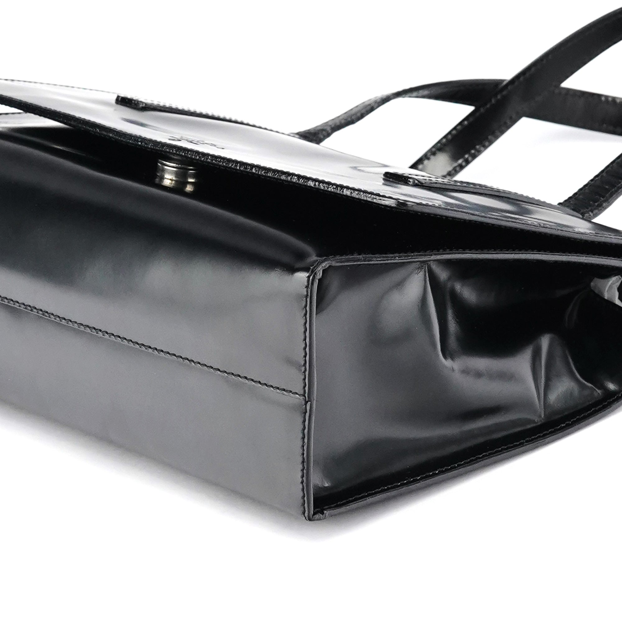 1995 Black Spazzolato Flap Tote Bag