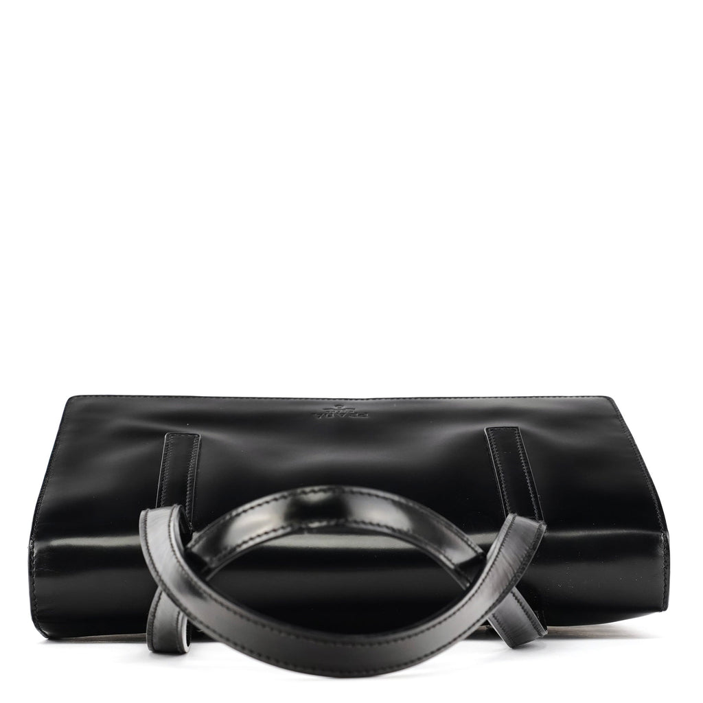 1995 Black Spazzolato Flap Tote Bag