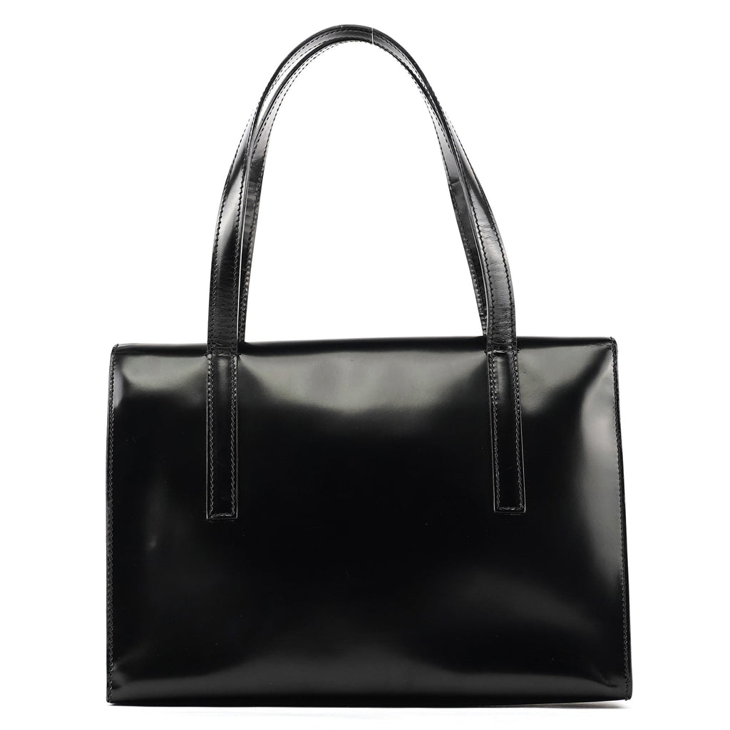 1995 Black Spazzolato Flap Tote Bag