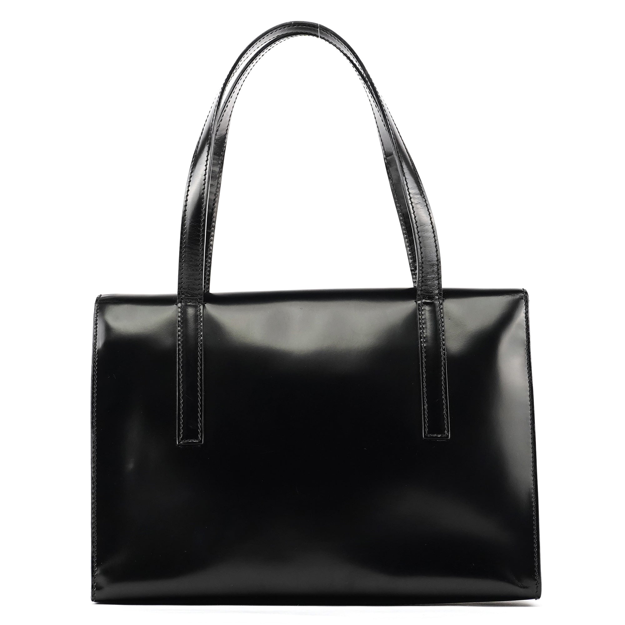 1995 Black Spazzolato Flap Tote Bag