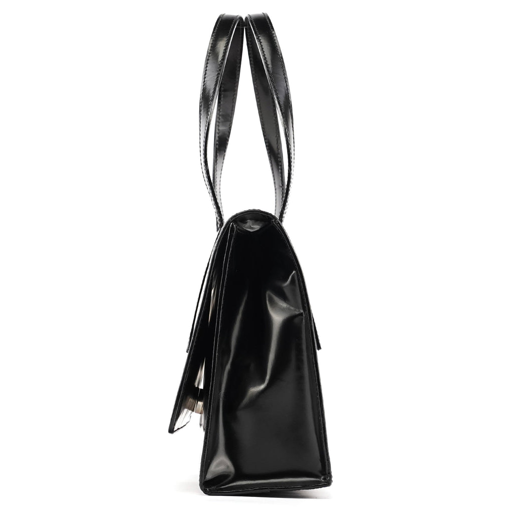 1995 Black Spazzolato Flap Tote Bag