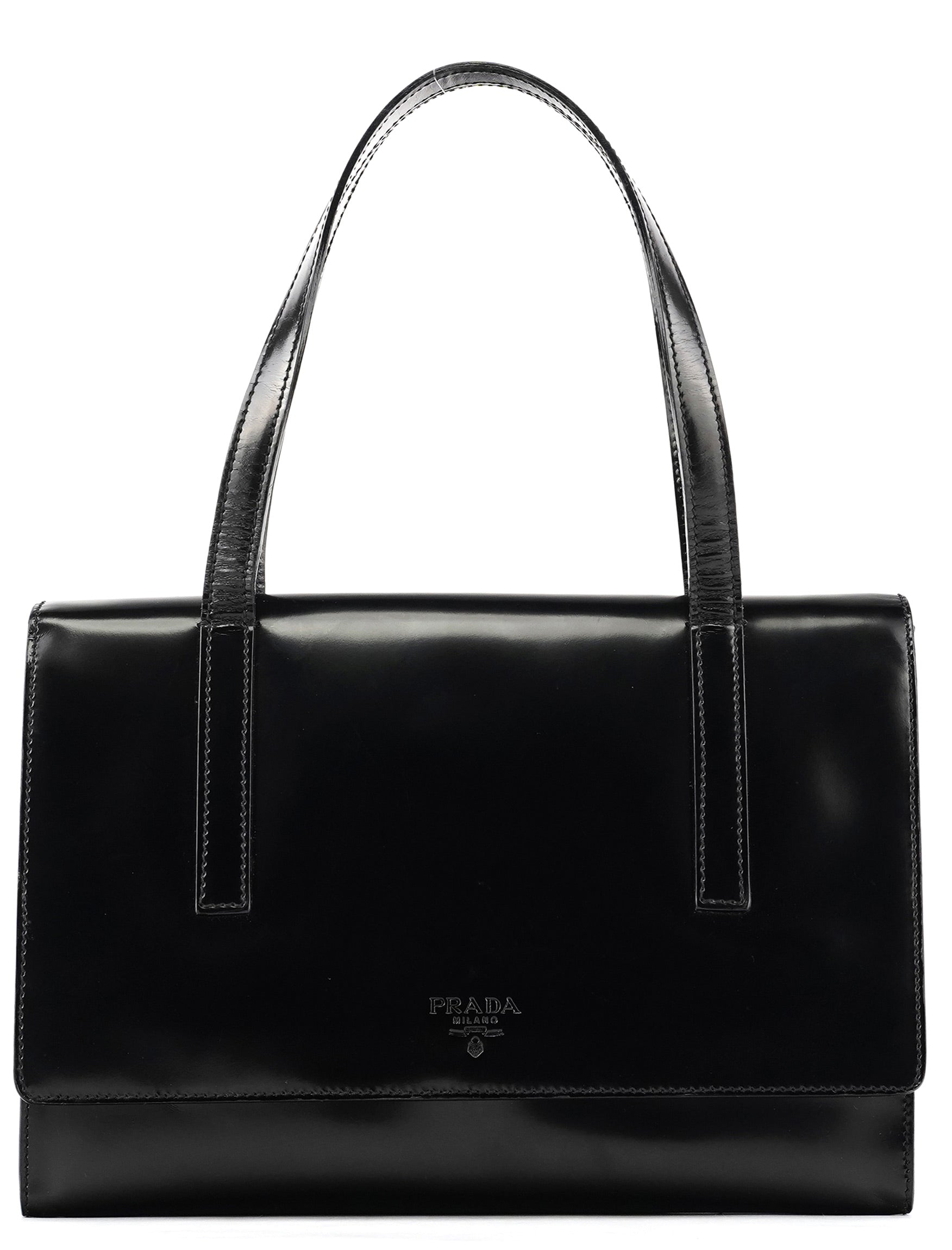 1995 Black Spazzolato Flap Tote Bag