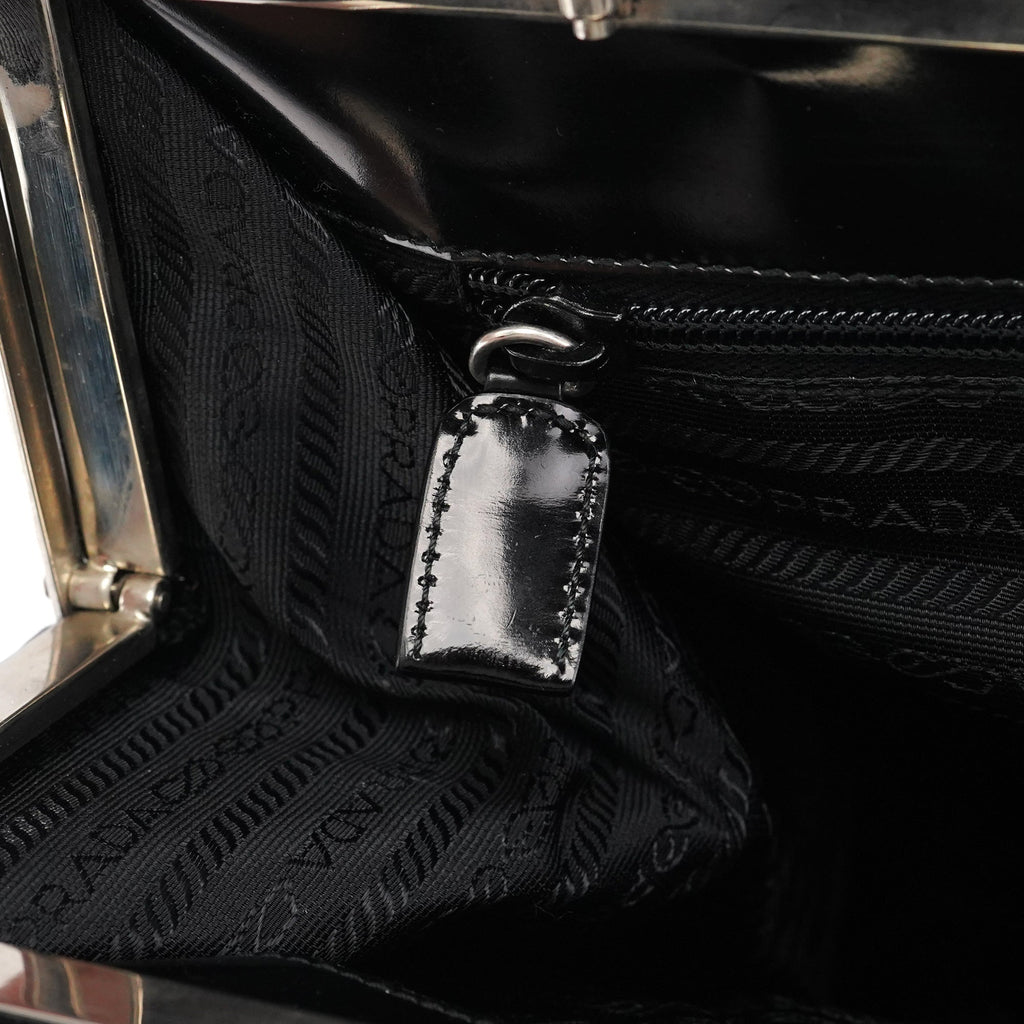 1995 Black Spazzolato Sport Clutch Tote Bag