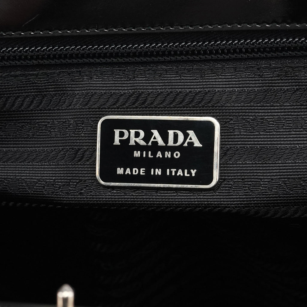 1995 Black Spazzolato Sport Clutch Tote Bag