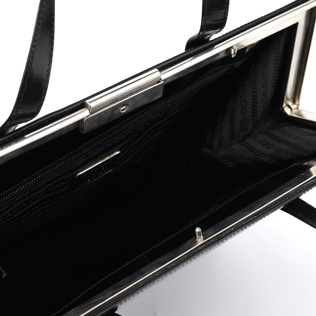 1995 Black Spazzolato Sport Clutch Tote Bag