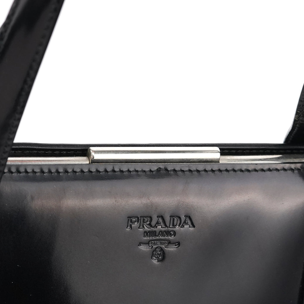 1995 Black Spazzolato Sport Clutch Tote Bag
