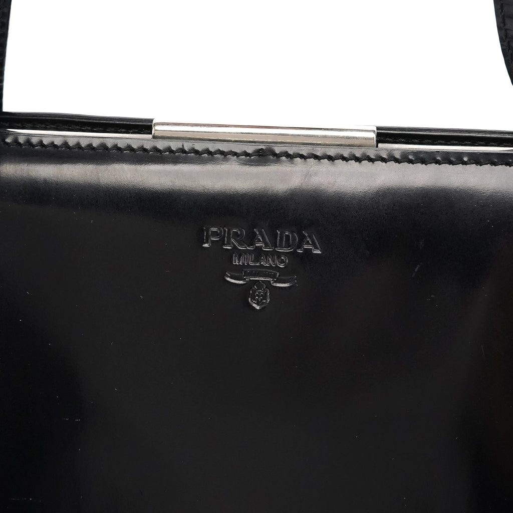 1995 Black Spazzolato Sport Clutch Tote Bag