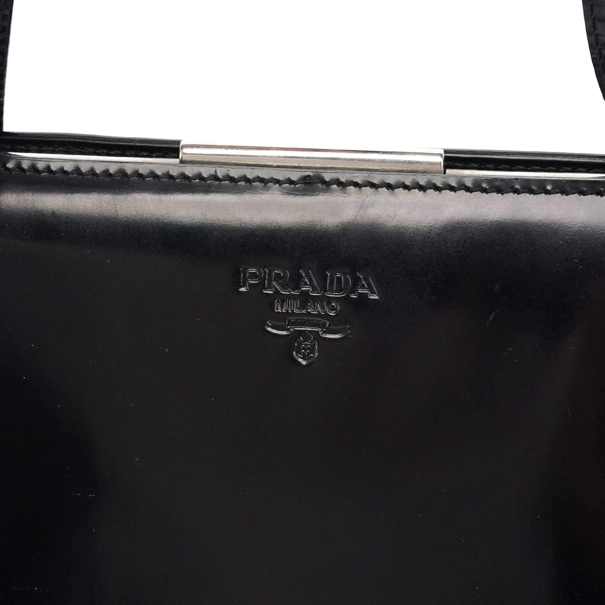 1995 Black Spazzolato Sport Clutch Tote Bag
