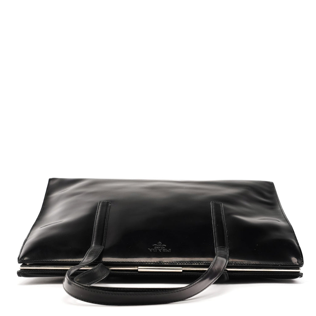 1995 Black Spazzolato Sport Clutch Tote Bag