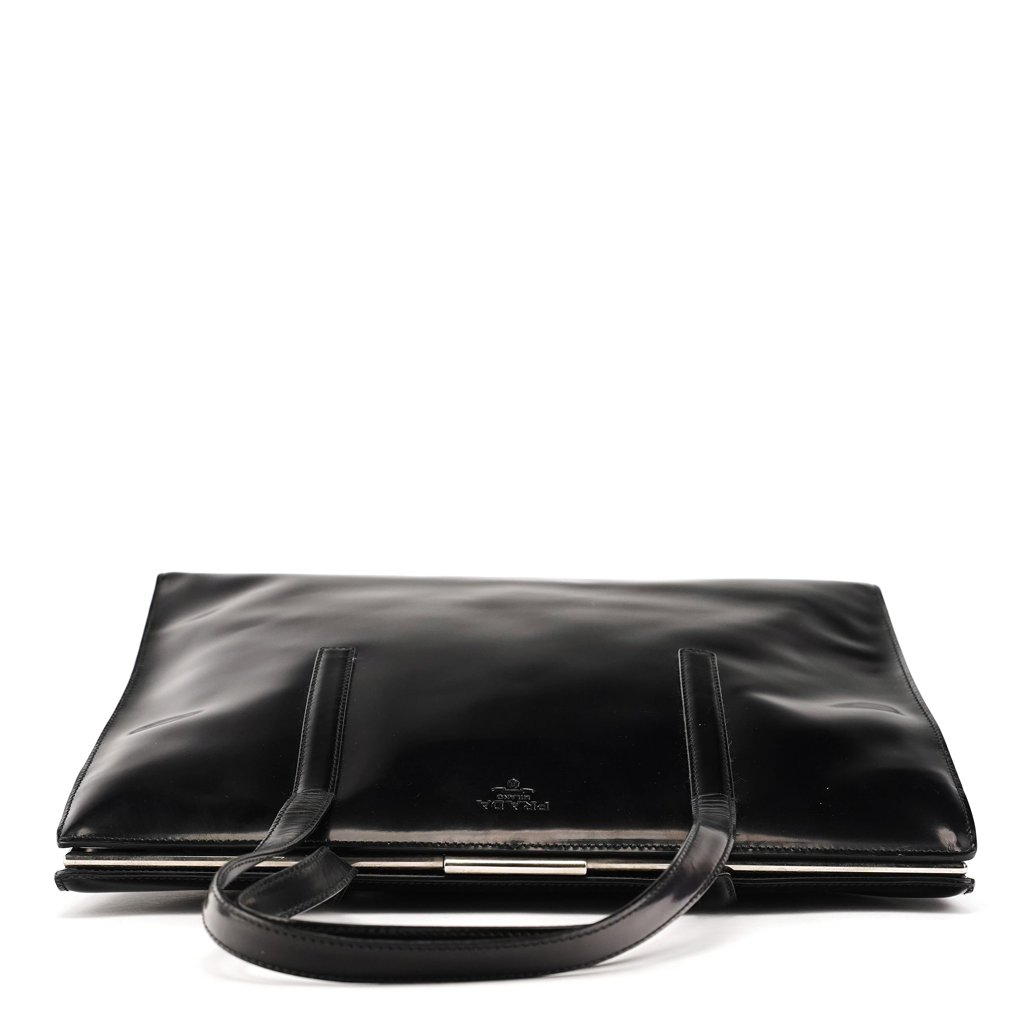 1995 Black Spazzolato Sport Clutch Tote Bag