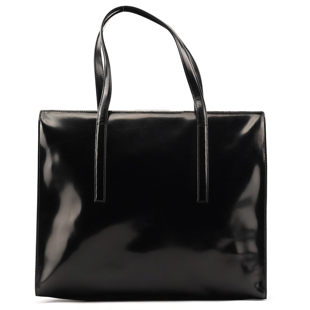 1995 Black Spazzolato Sport Clutch Tote Bag