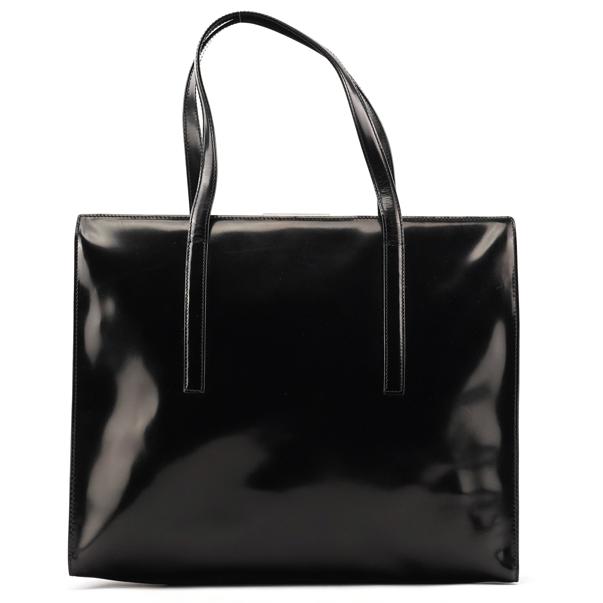 1995 Black Spazzolato Sport Clutch Tote Bag