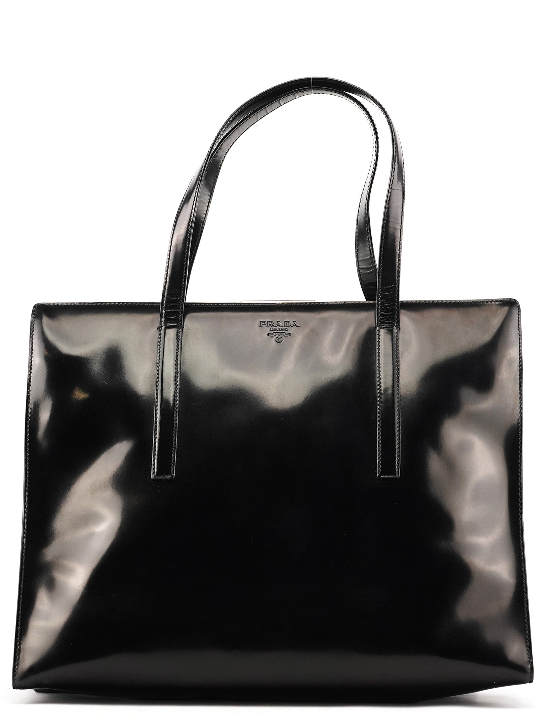 1995 Black Spazzolato Sport Clutch Tote Bag