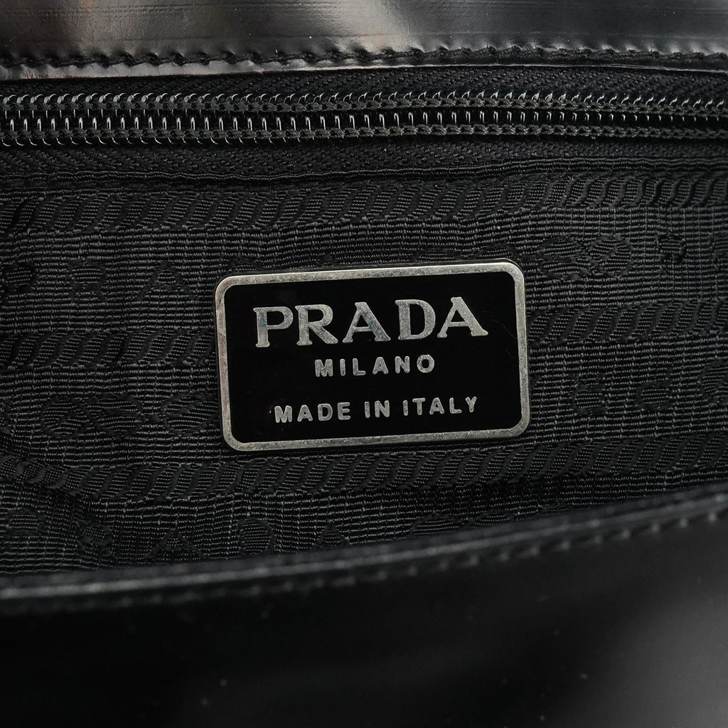 1995 Black Spazzolato Sport Flap Tote Bag