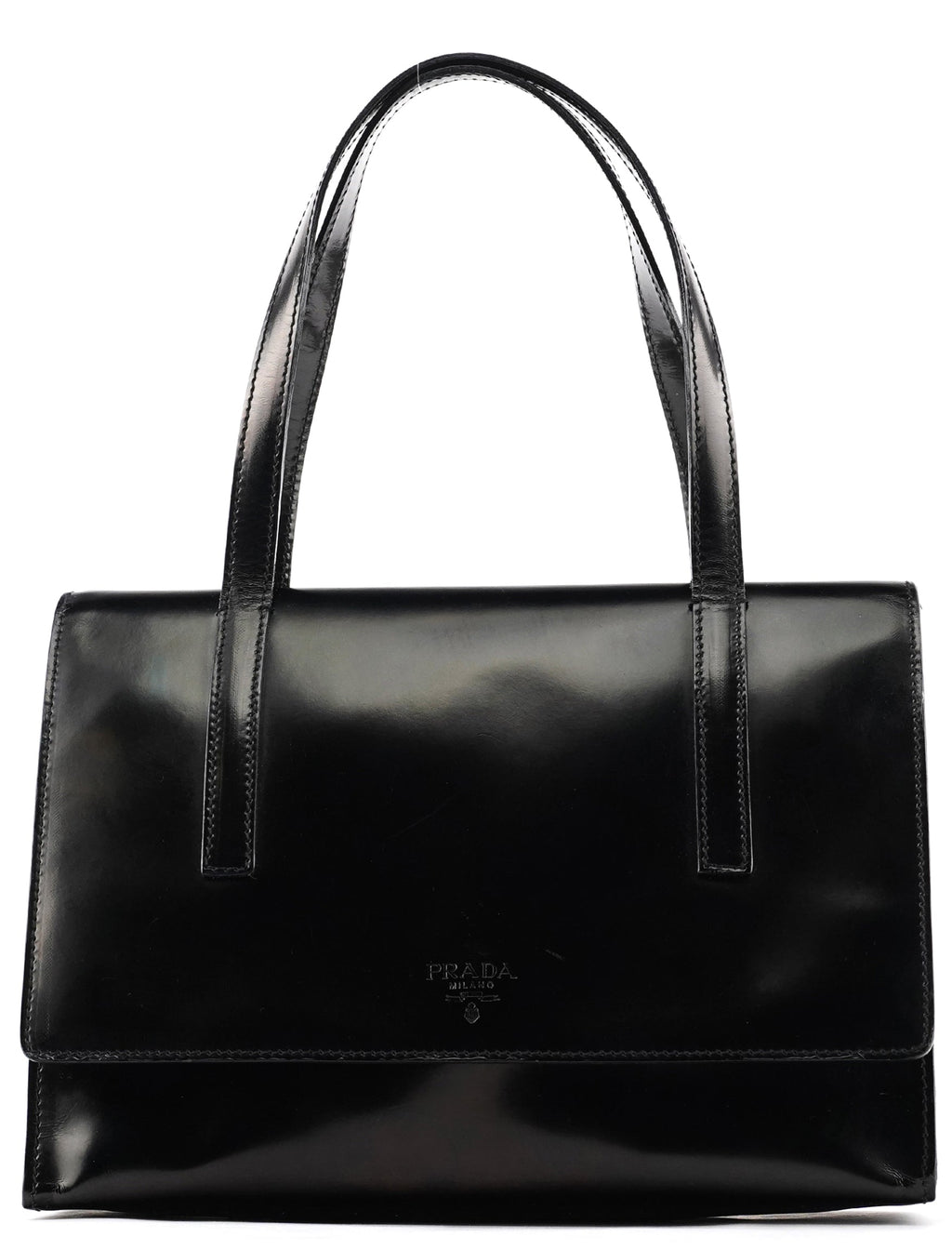 1995 Black Spazzolato Sport Flap Tote Bag