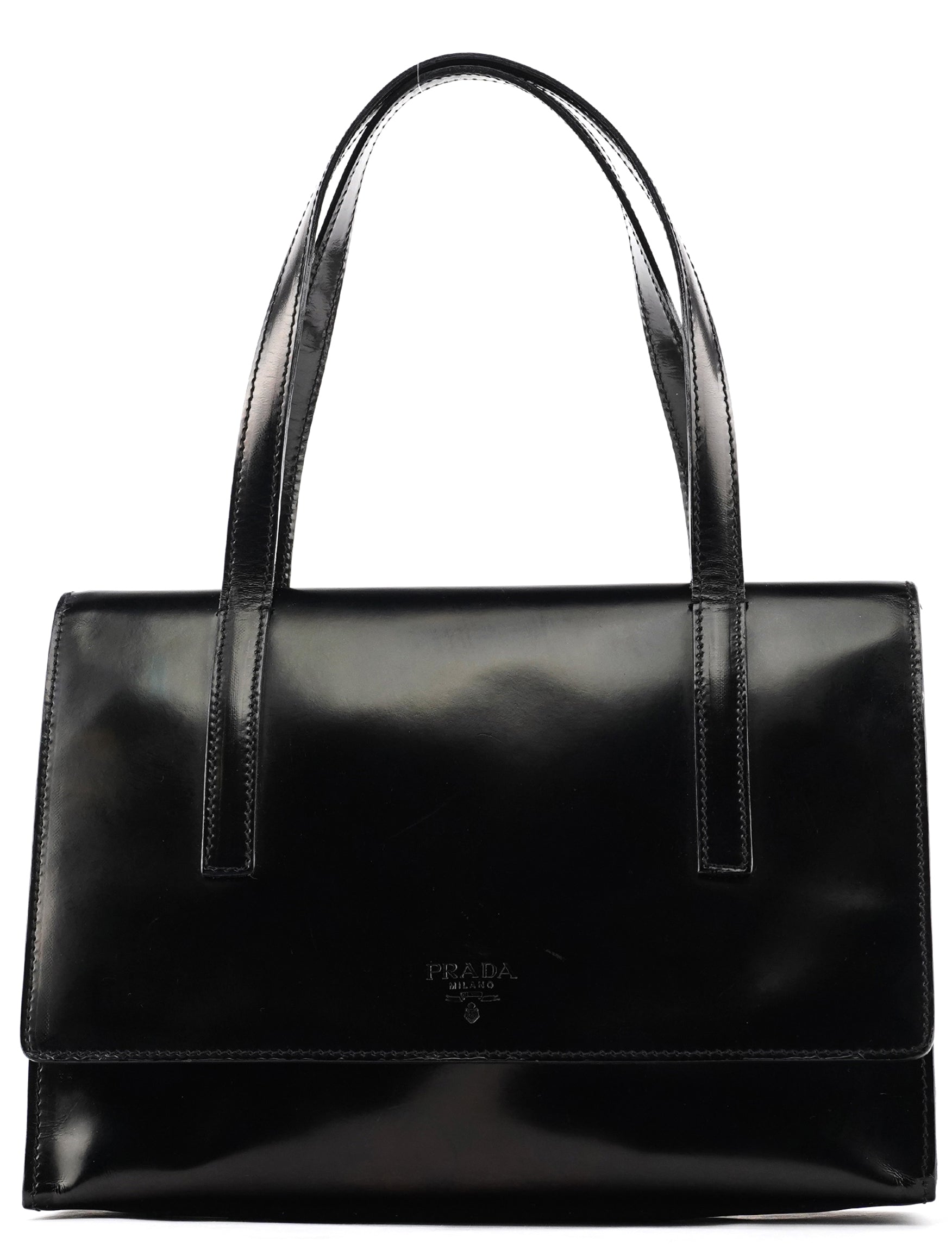 1995 Black Spazzolato Sport Flap Tote Bag
