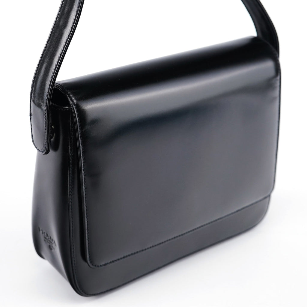 1995 Black Spazzolato Swivel Shoulder Bag
