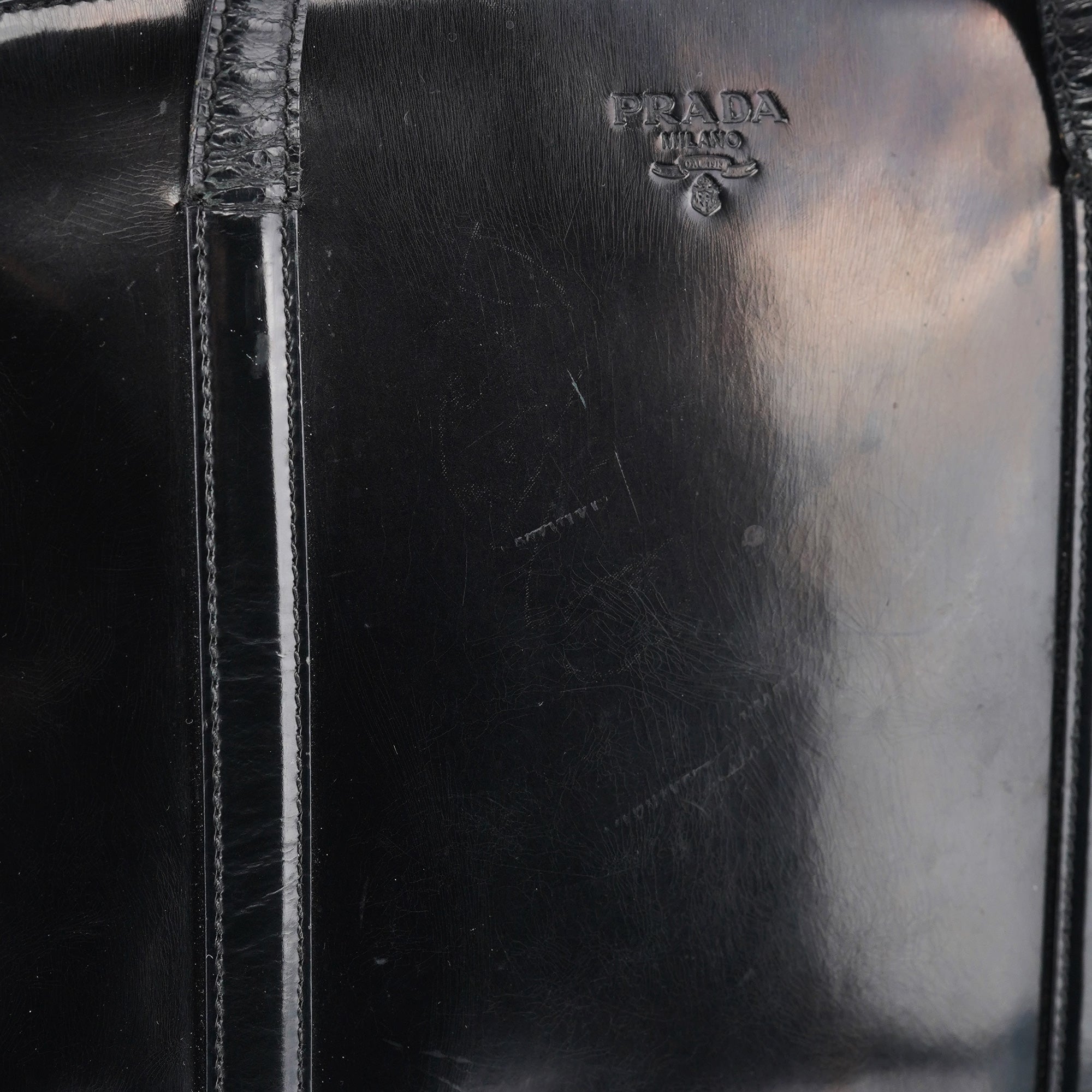 1995 Black Spazzolato Tote Bag