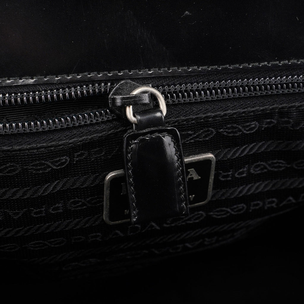 1995 Black Spazzolato Tote Bag