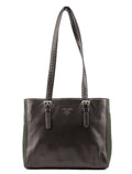 1995 Brown Green Nappa Tessuto Nylon Tote Bag