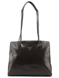 1995 Brown Nappa Tessuto Chain Tote