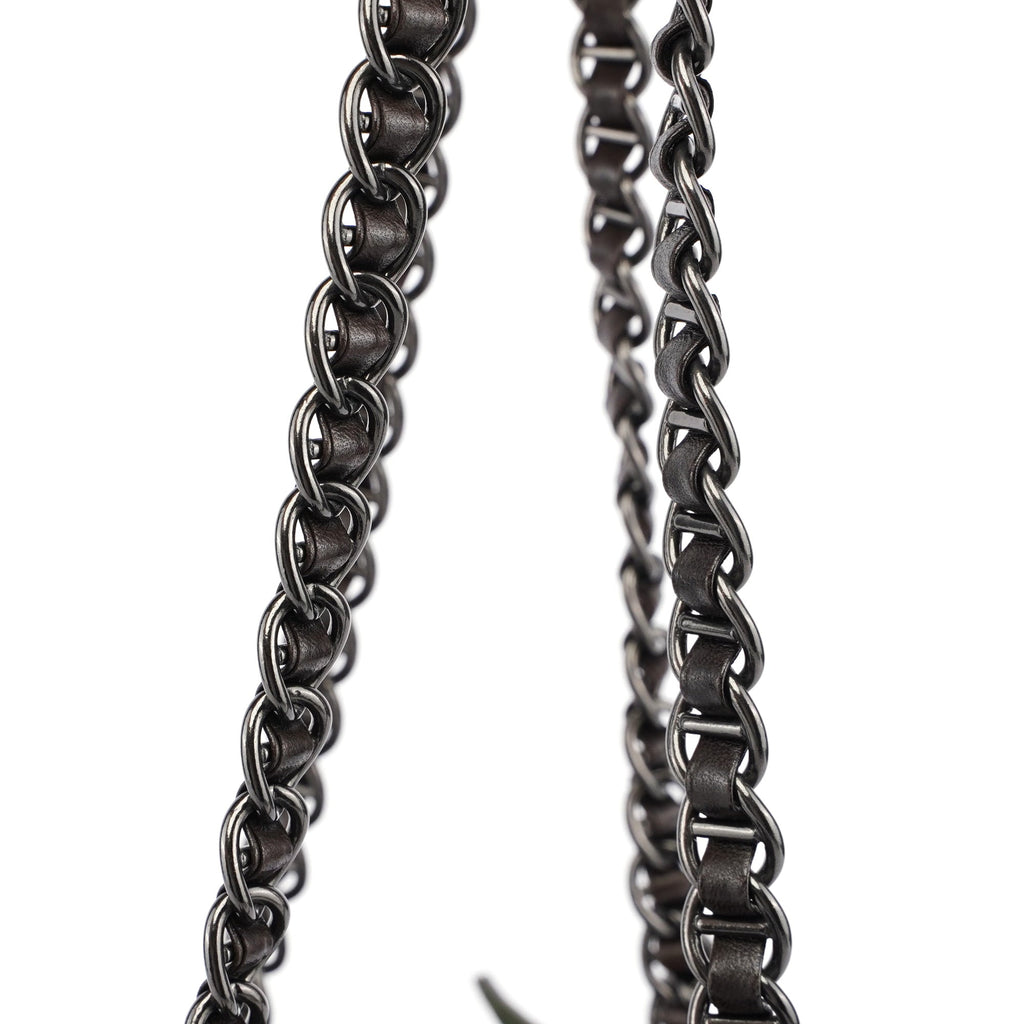1995 Brown Nappa Tessuto Chain Tote