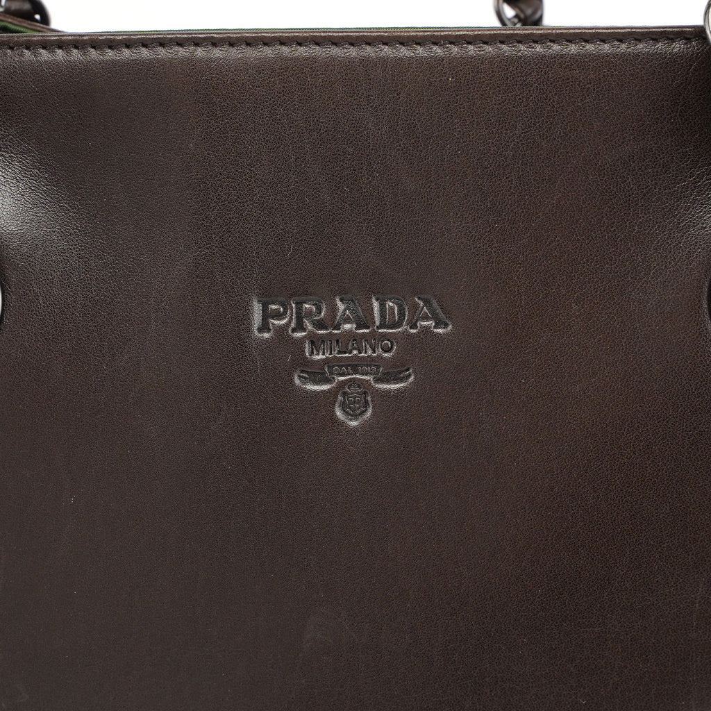 1995 Brown Nappa Tessuto Chain Tote