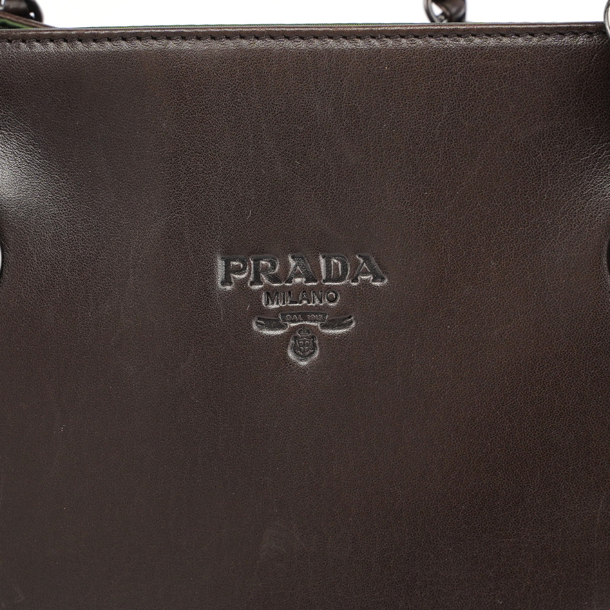 1995 Brown Nappa Tessuto Chain Tote