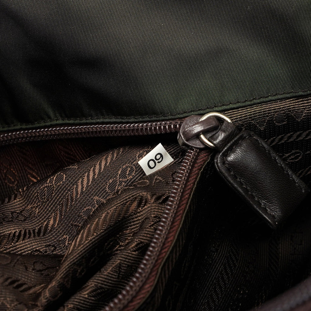 1995 Brown Nappa Tessuto Chain Tote