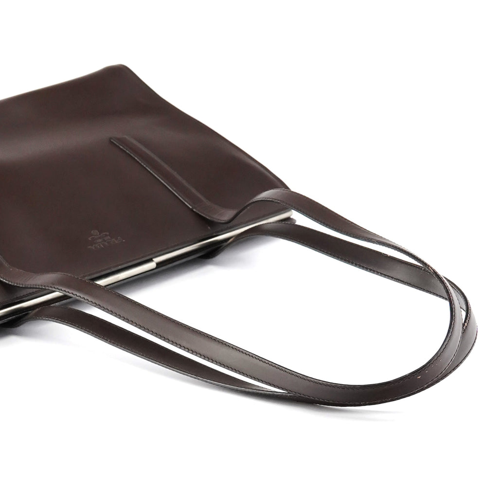 1995 Brown Spazzolato Sport Clutch Tote Bag