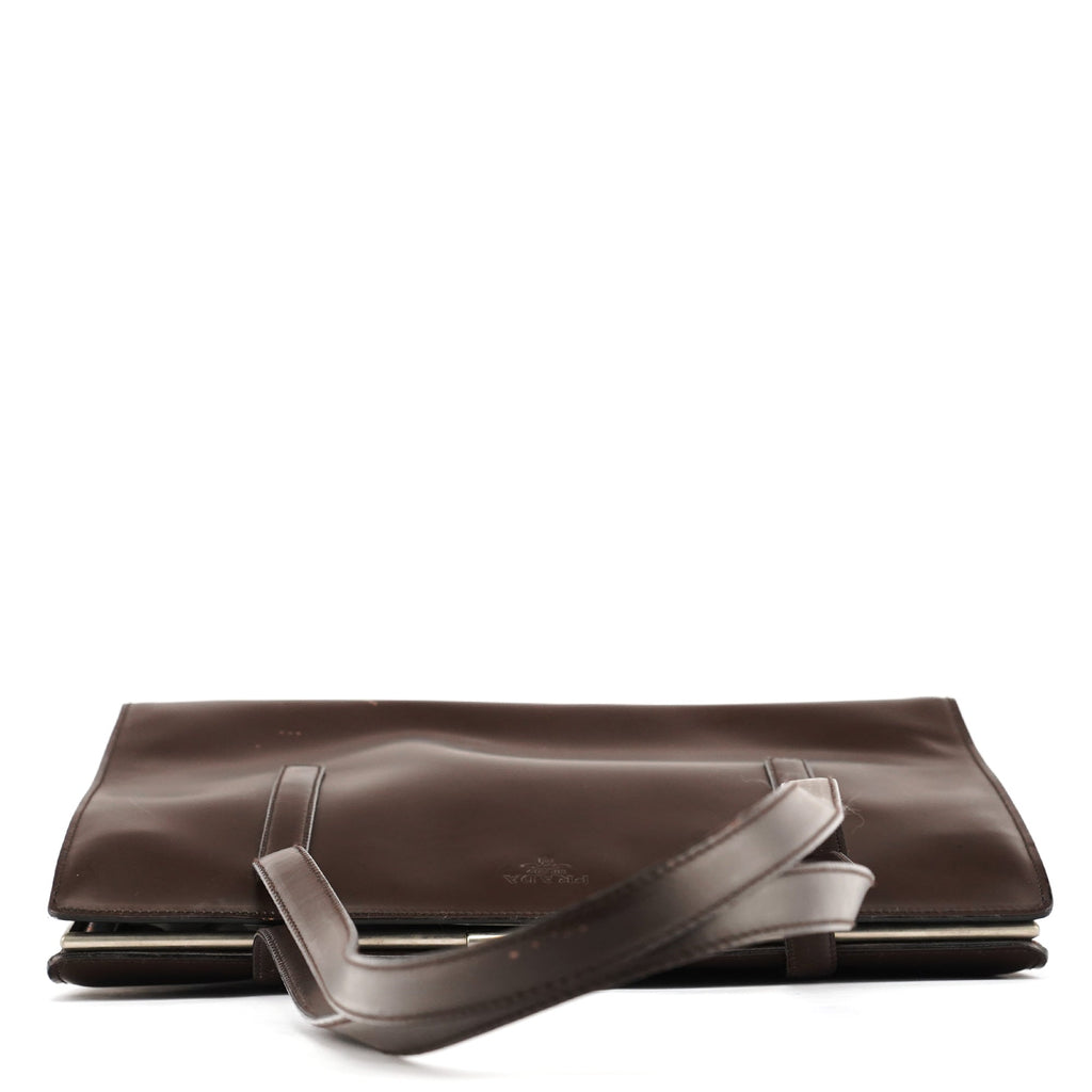 1995 Brown Spazzolato Sport Clutch Tote Bag