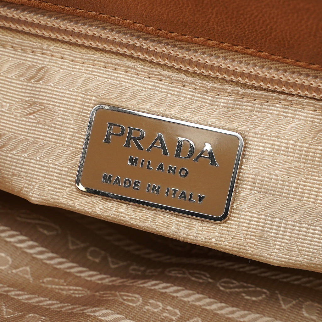 1996 Beige Madras Swing Top Handle Bag