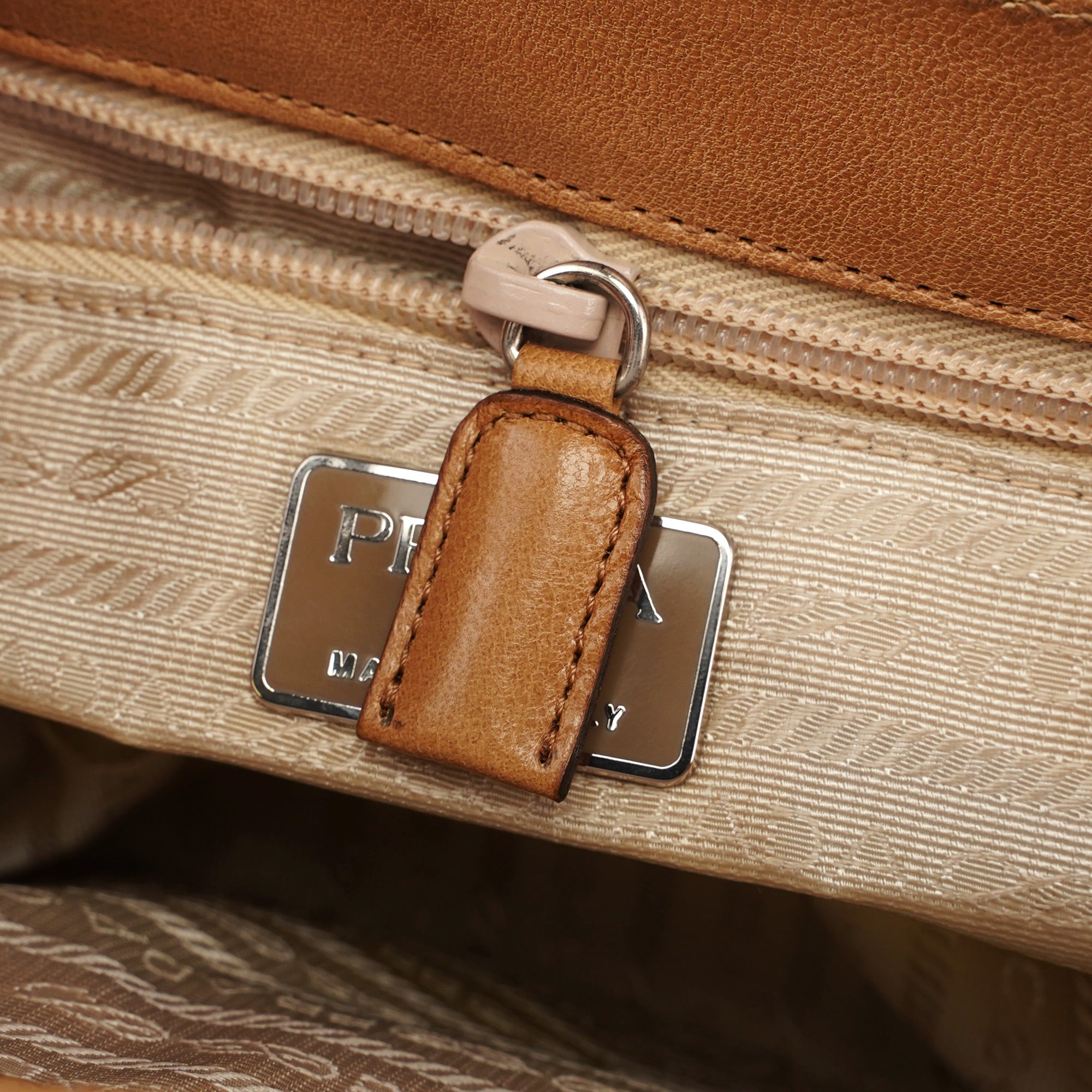 1996 Beige Madras Swing Top Handle Bag