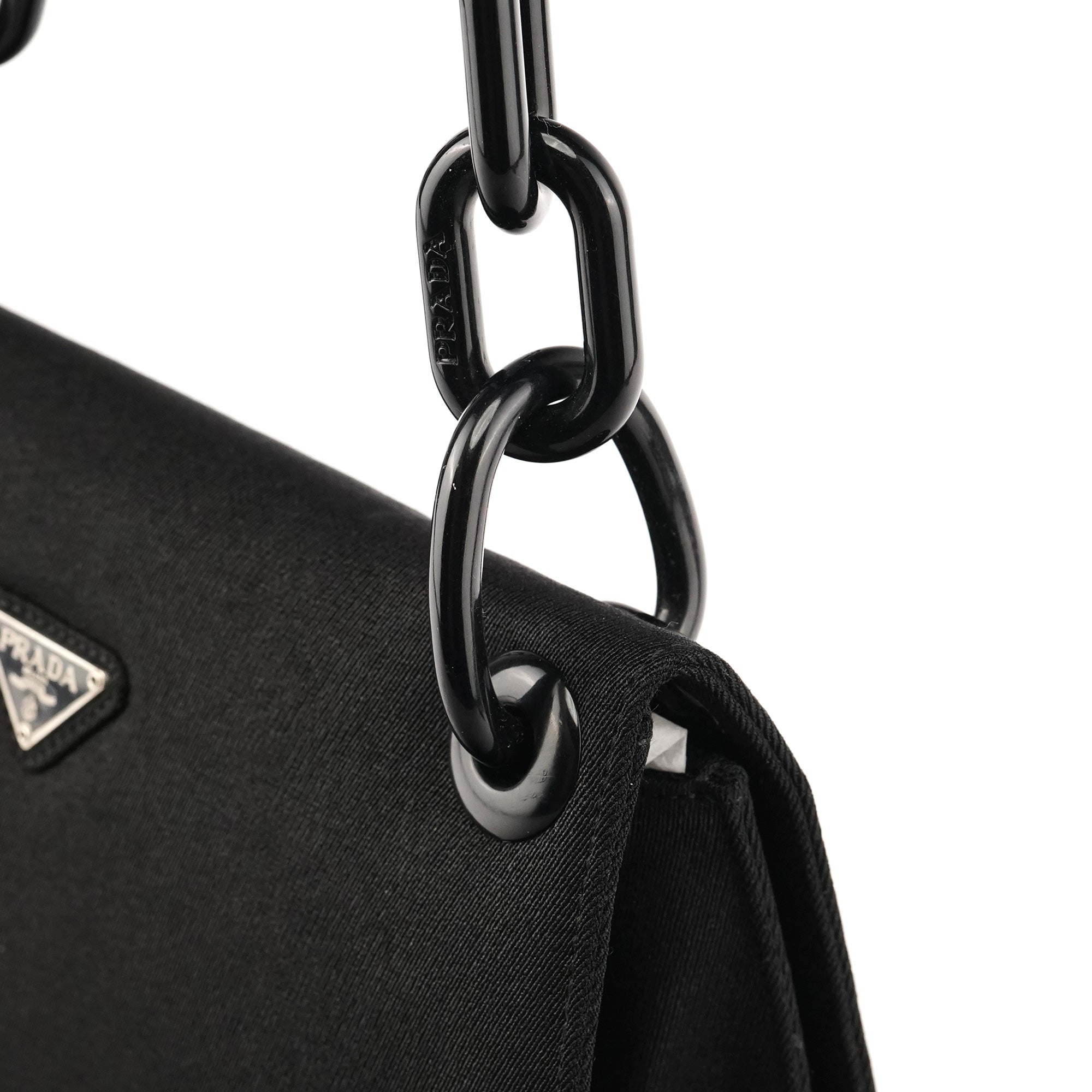 1996 Black Tessuto Swing Nylon Chain Shoulder Bag