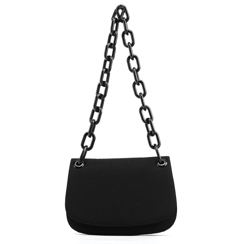 1996 Black Tessuto Swing Nylon Chain Shoulder Bag
