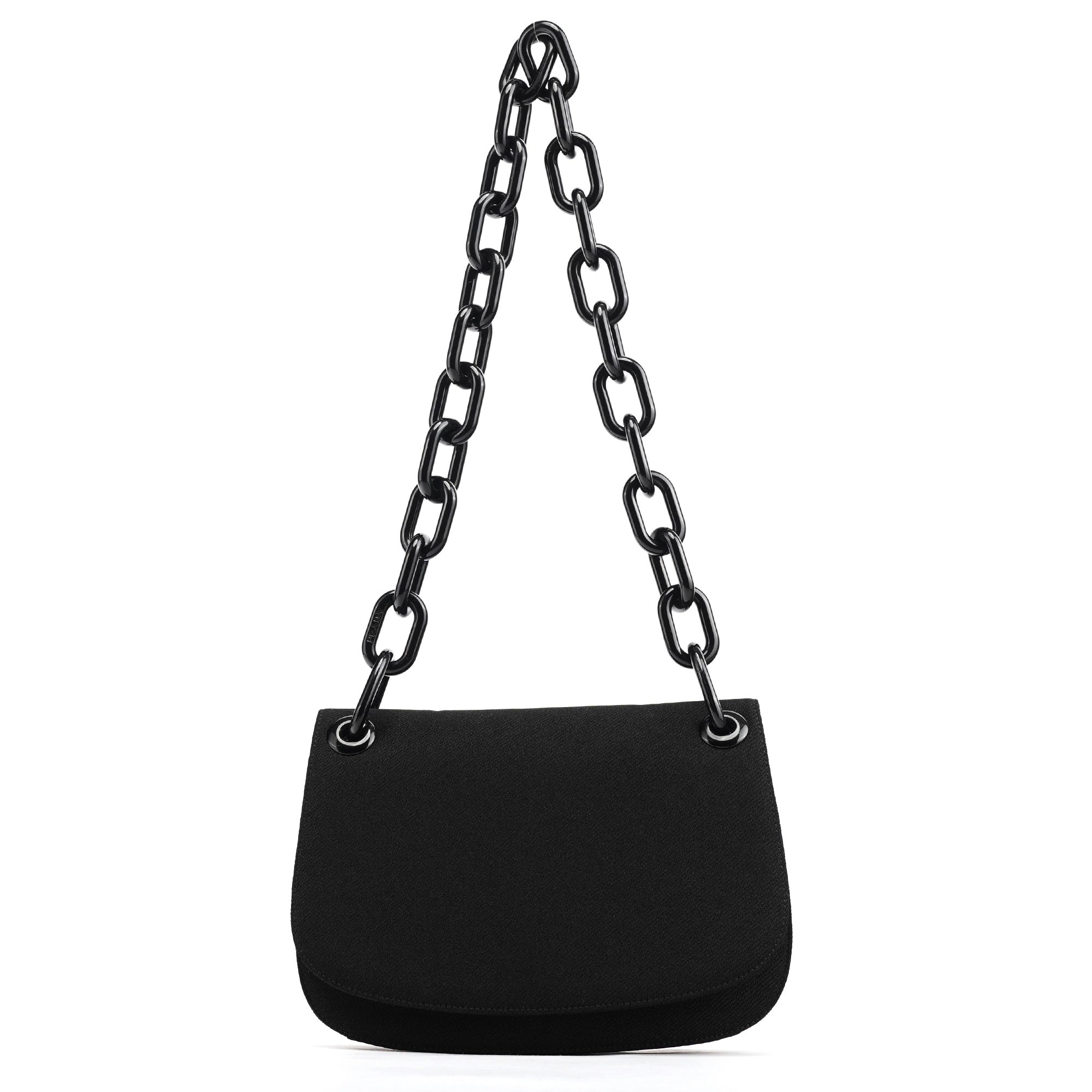 1996 Black Tessuto Swing Nylon Chain Shoulder Bag