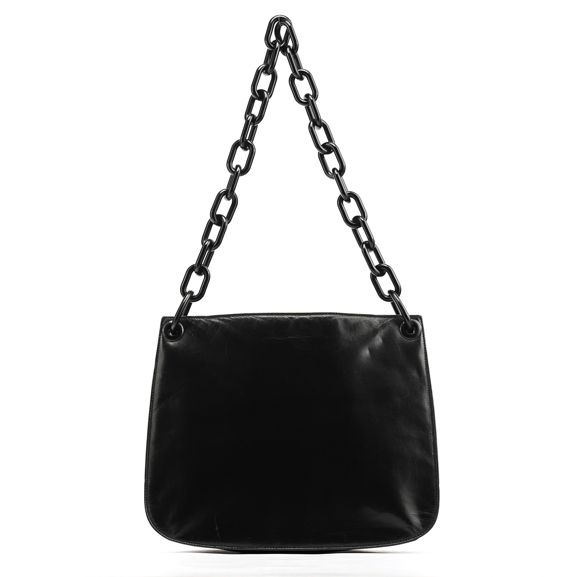 1996 Black Vitello Swing Calfskin Chain Shoulder Bag