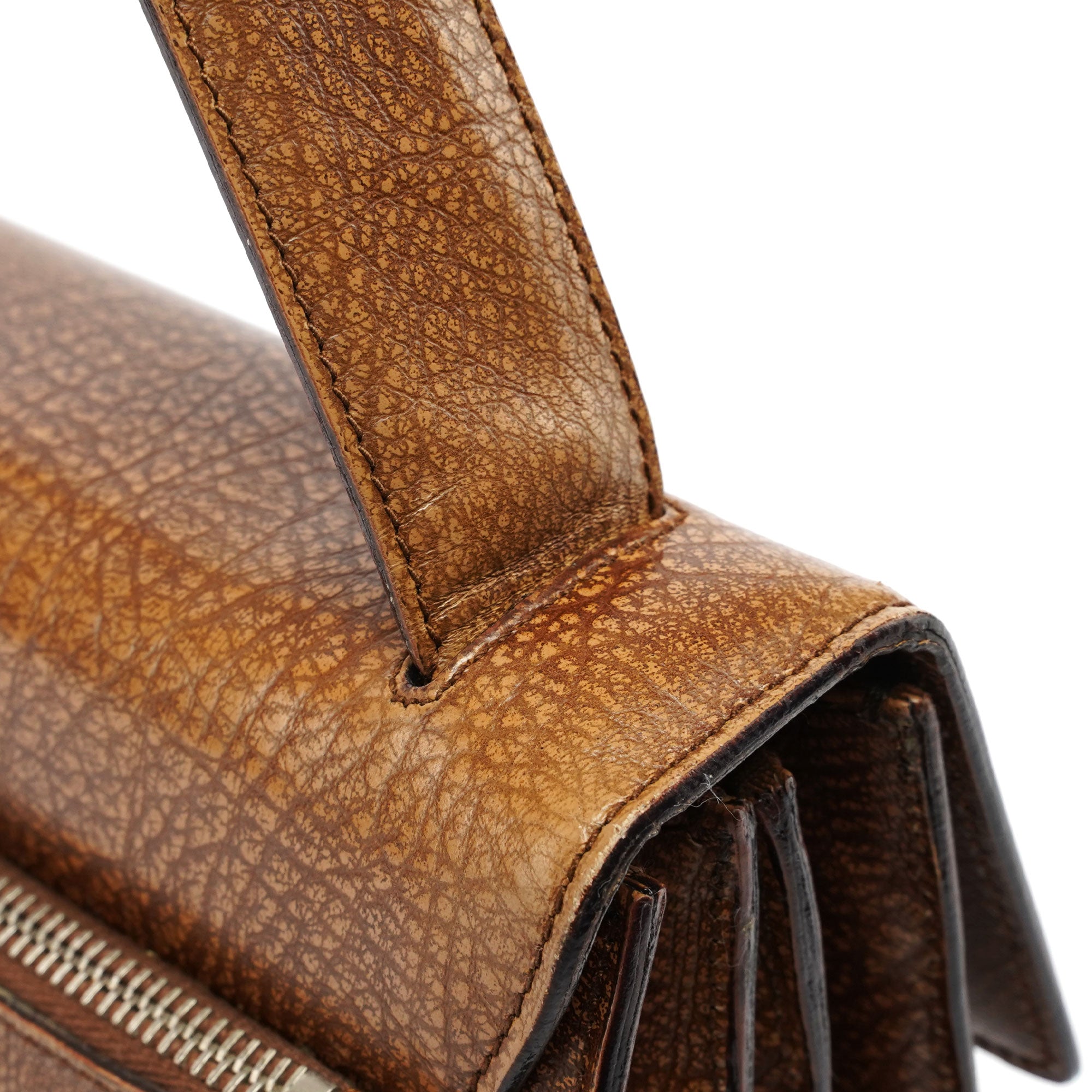 1996 Brown Lama Leather Shoulder Bag
