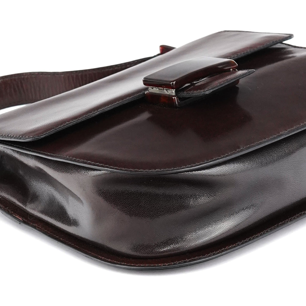 1996 Brown Leather Madras Swing Bag