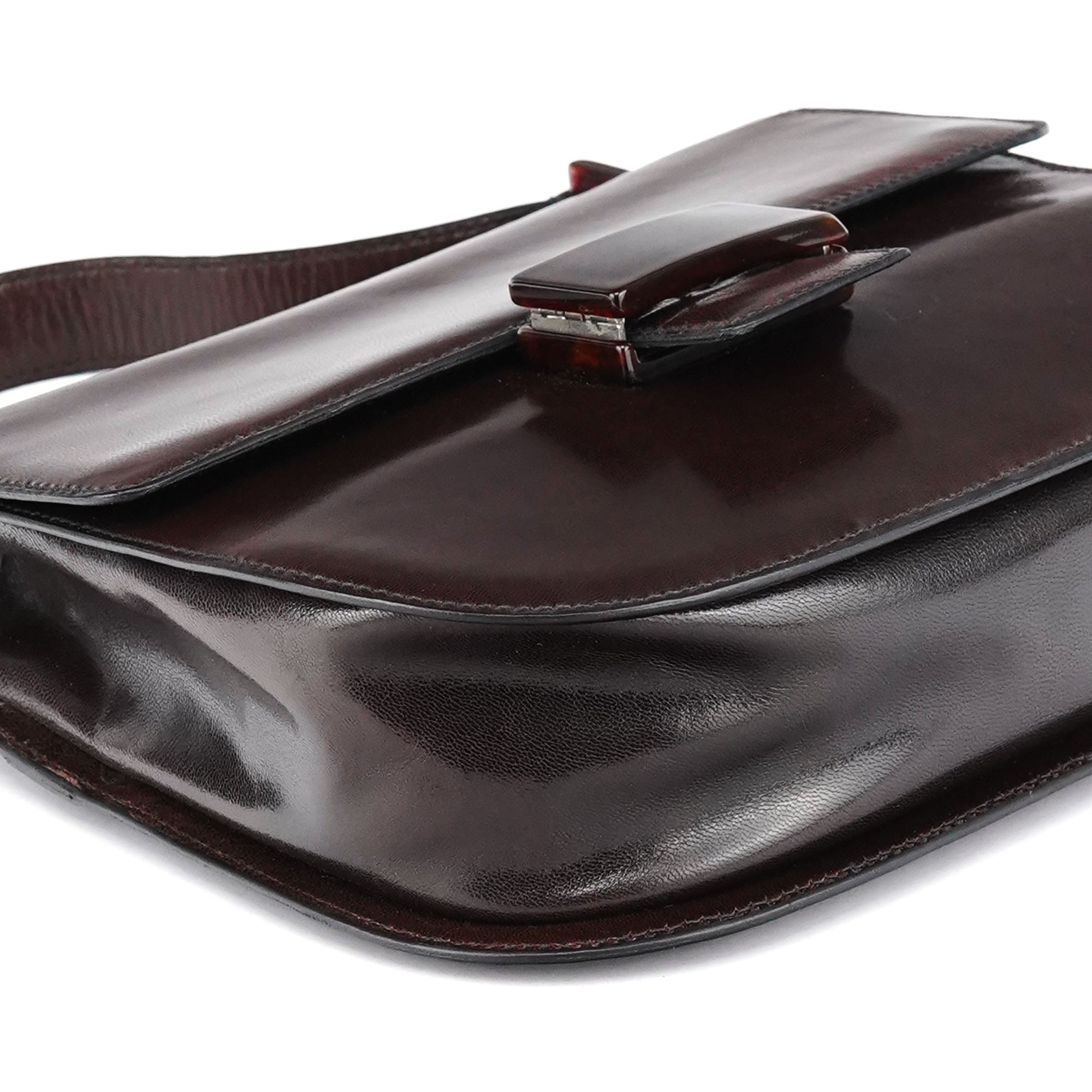 1996 Brown Leather Madras Swing Bag
