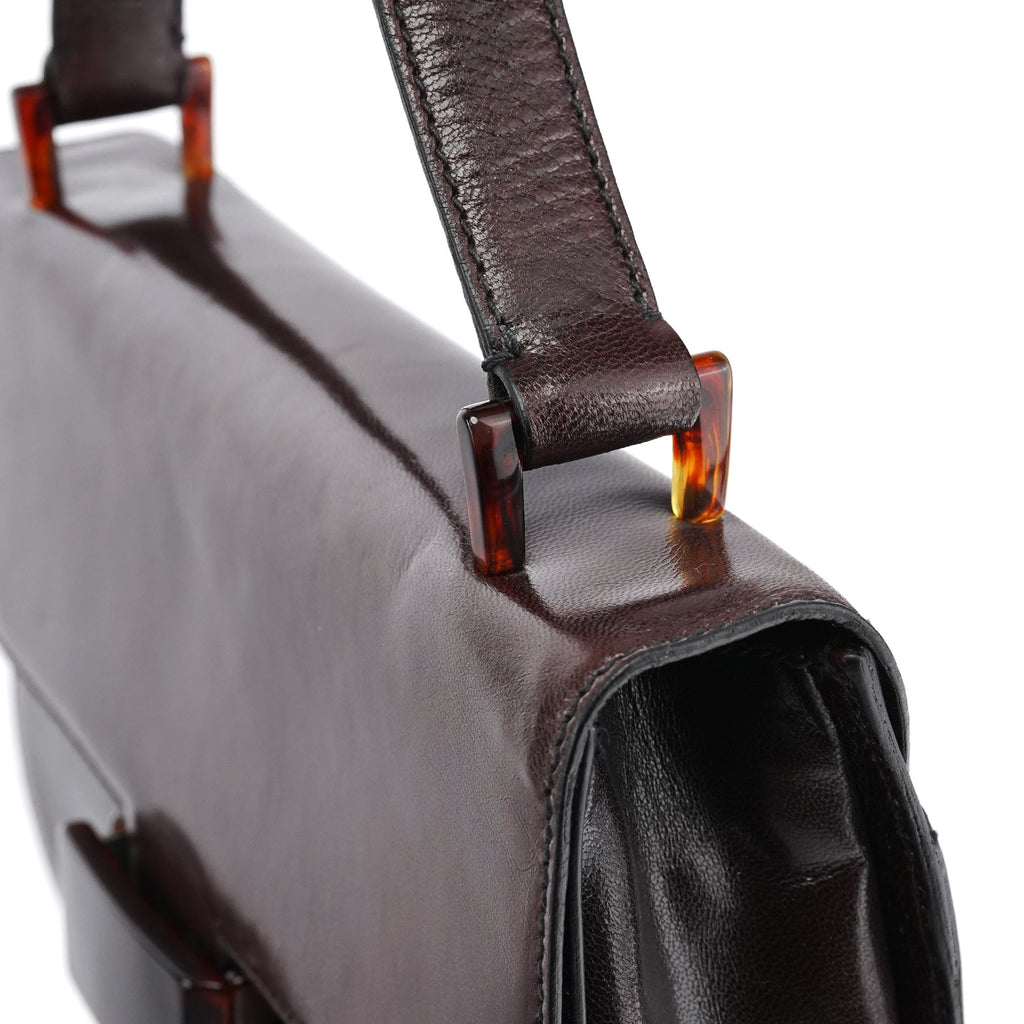 1996 Brown Leather Madras Swing Bag